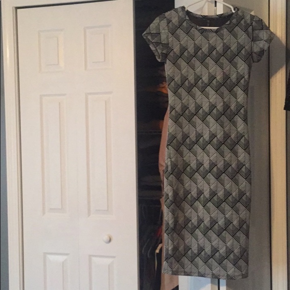 MIDI length geometric shapes dress